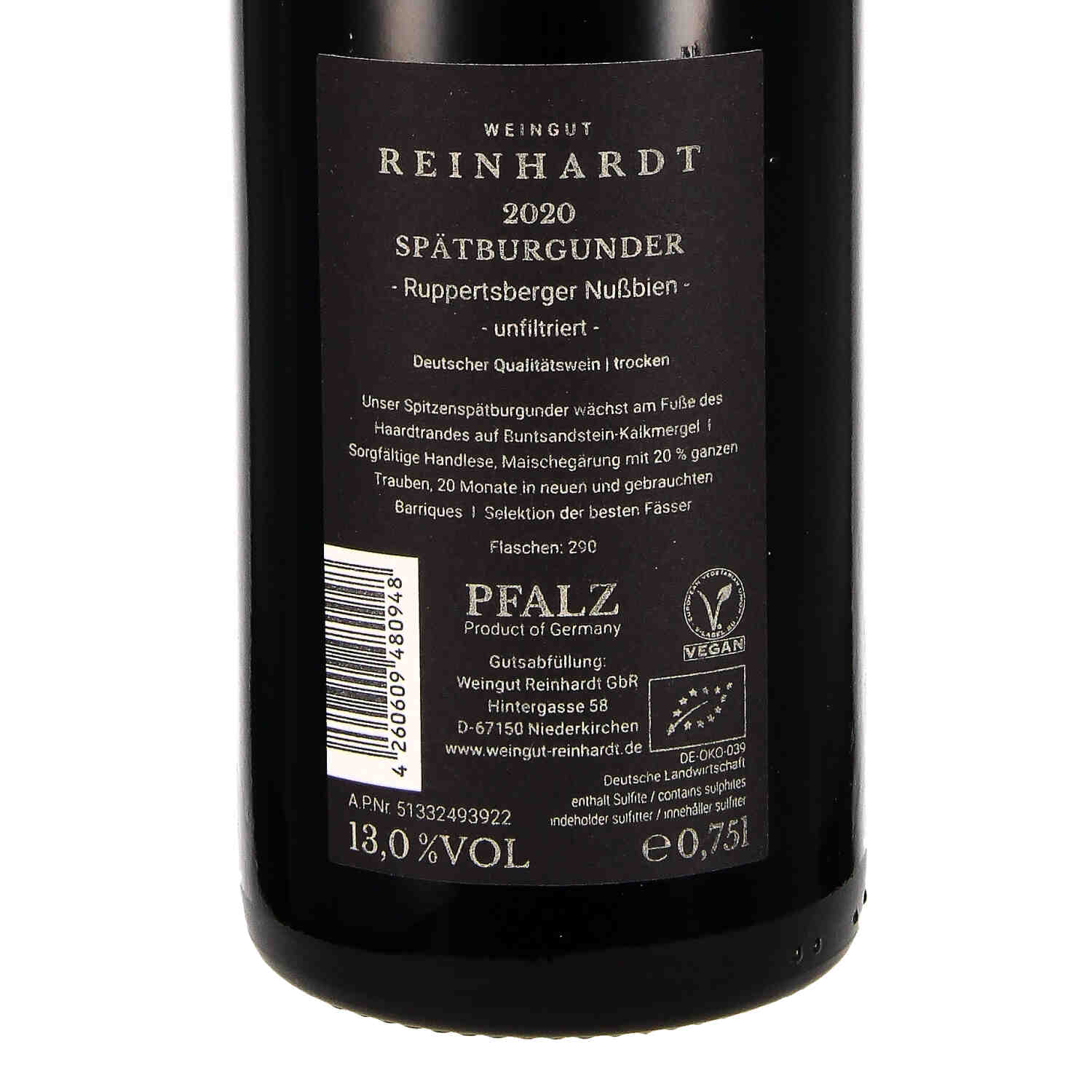 Spätburgunder trocken Ruppertsberger Nußbien 2020 QW (bio)