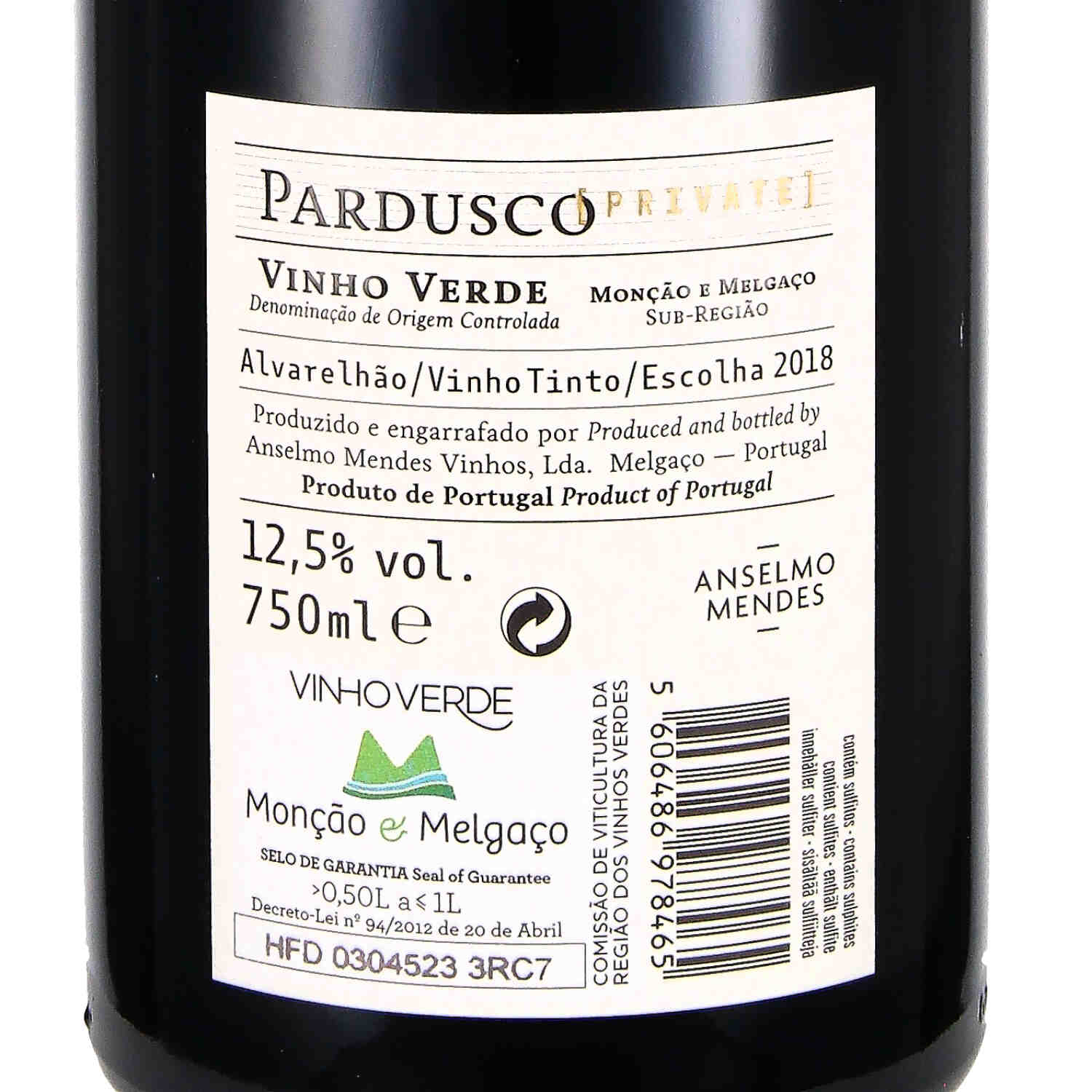 Pardusco PRIVATE Vinho Verde Tinto 2018