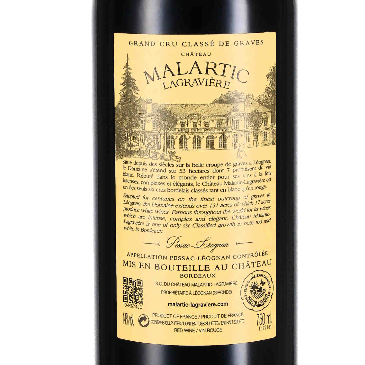 Château Malartic-Lagravière Pessac-Léognan 4ème Cru Classé 2018