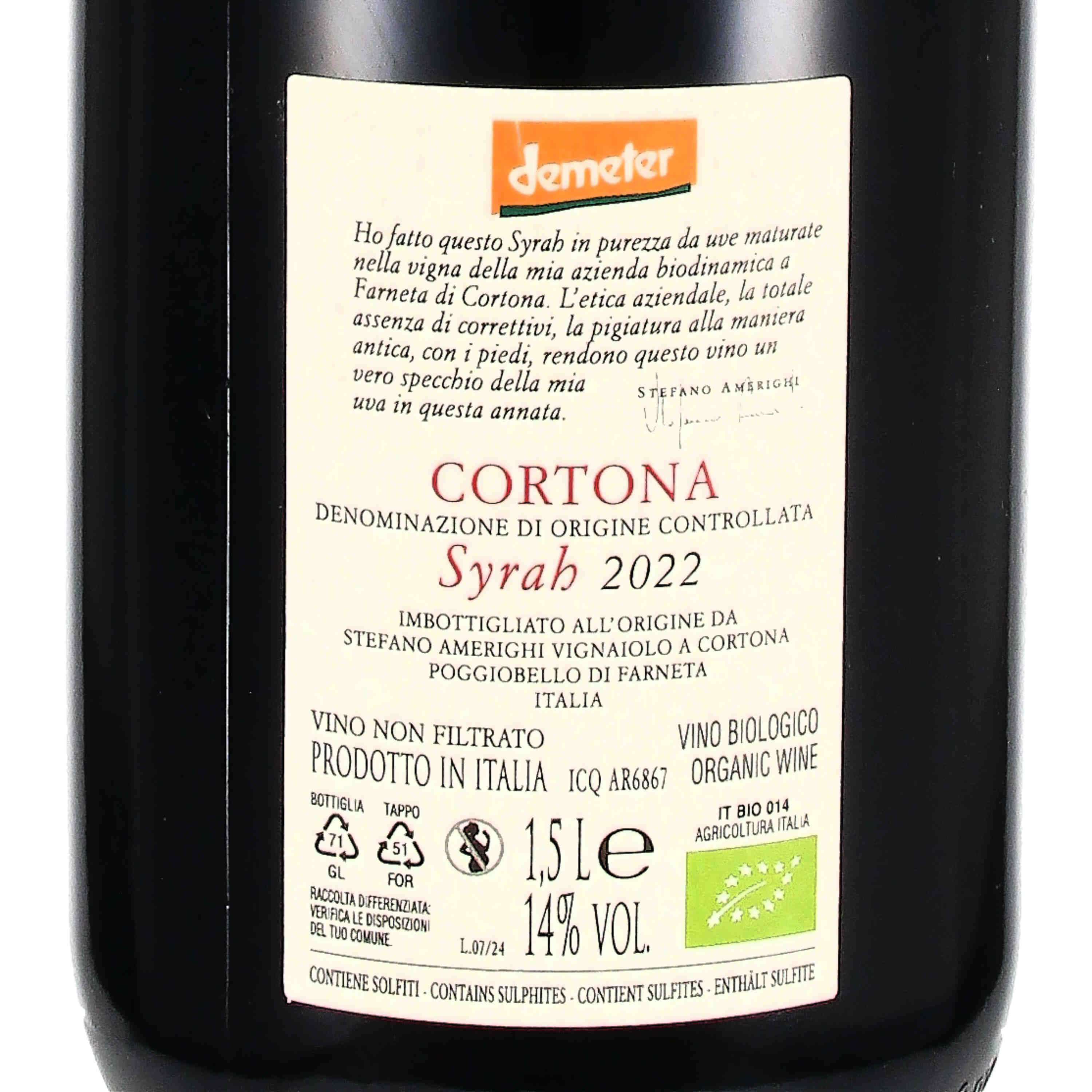 Syrah Cortona DOC 2022 (bio) - Magnum