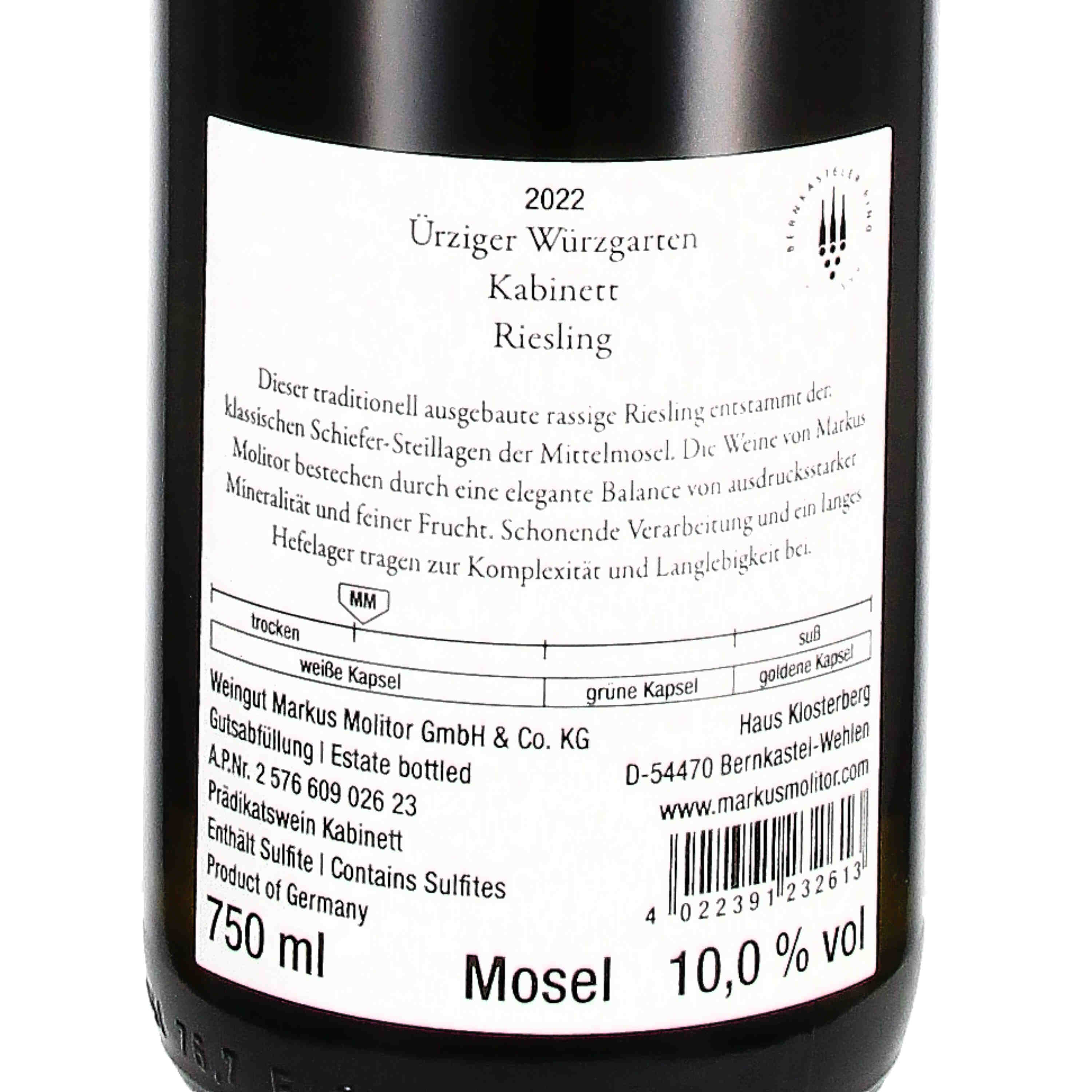 Riesling Kabinett trocken "Ürziger Würzgarten" 2022