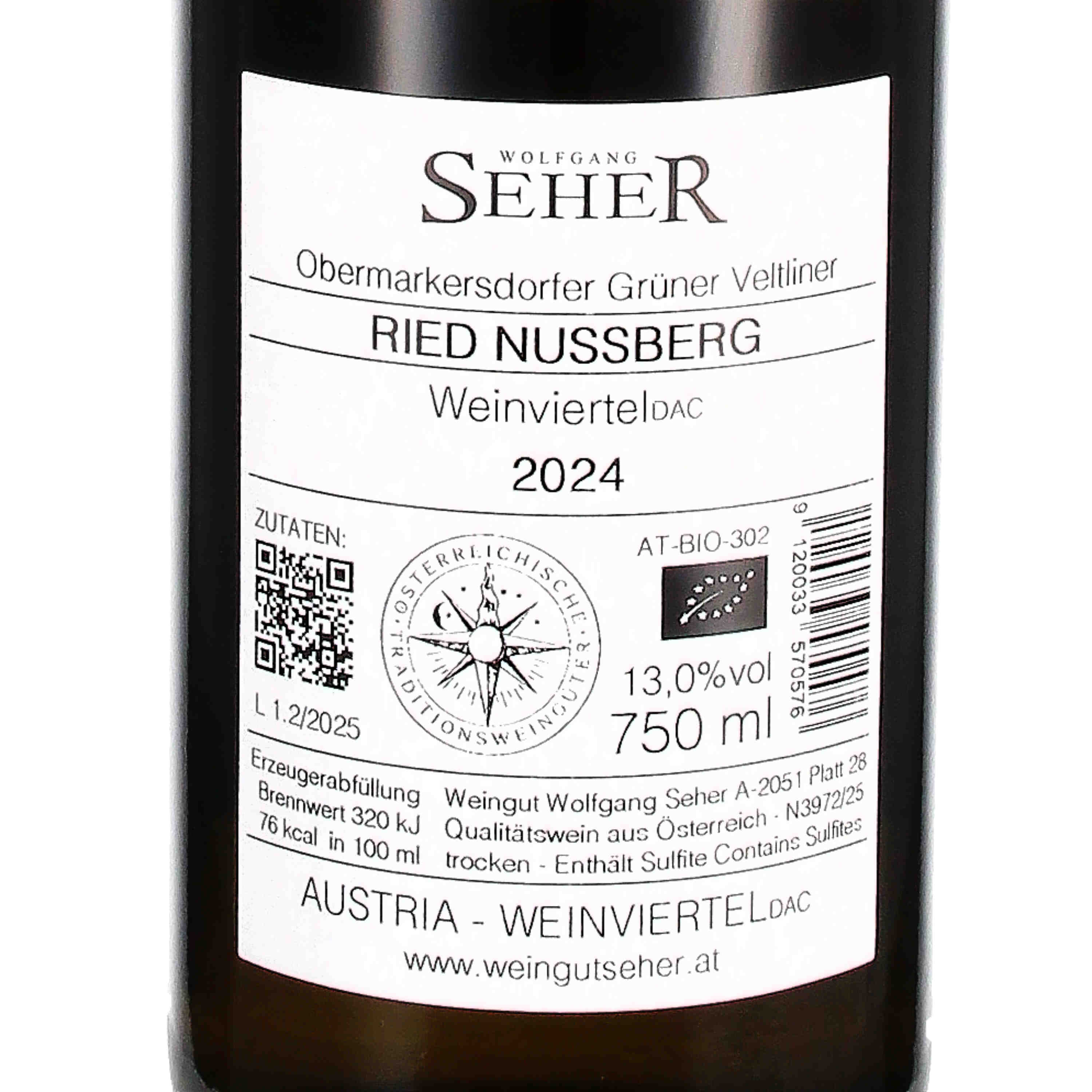 Grüner Veltliner "Nussberg" Weinviertel DAC 2024 (bio)