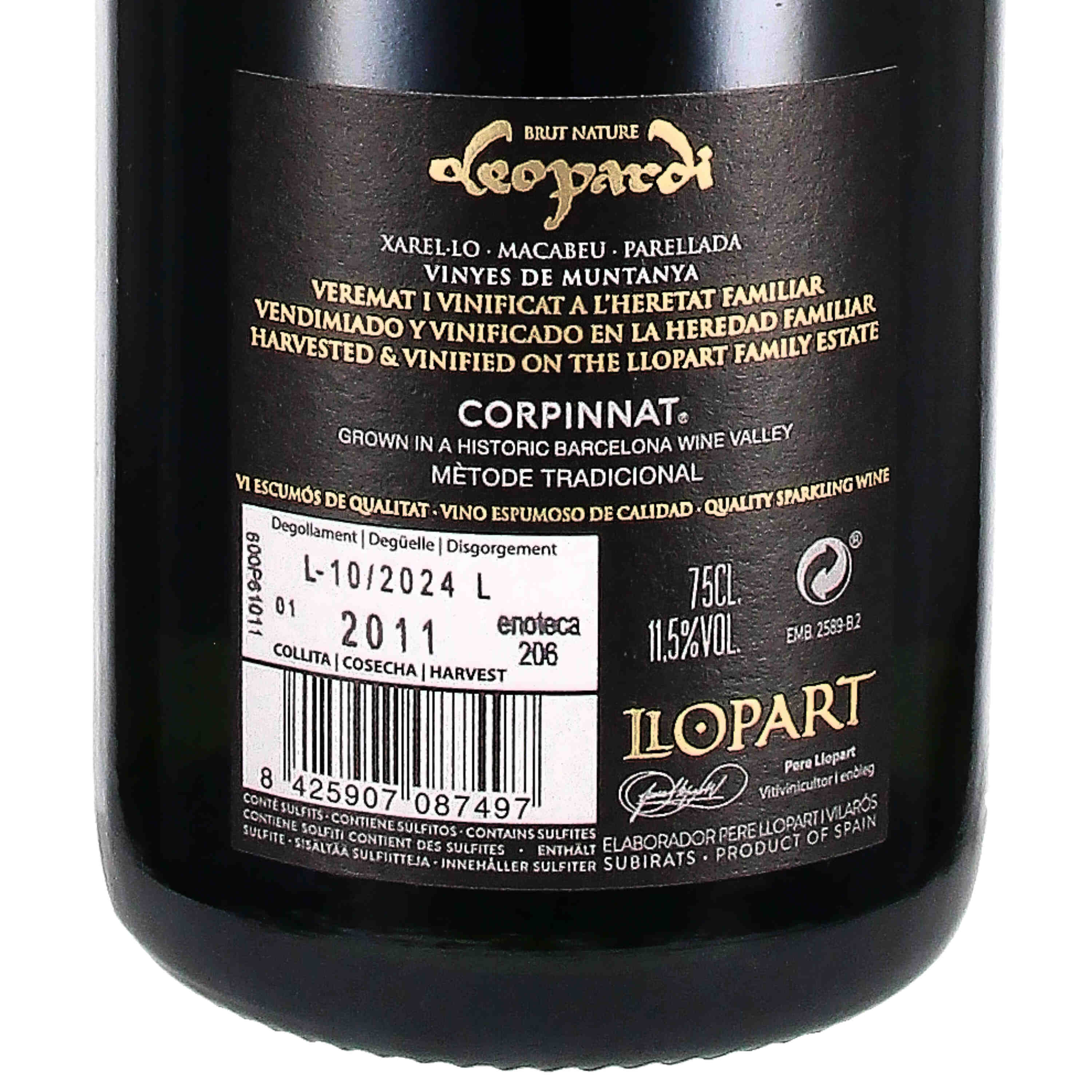Corpinnat brut nature Leopardi 2011 ENOTECA FAMILIAR (bio)