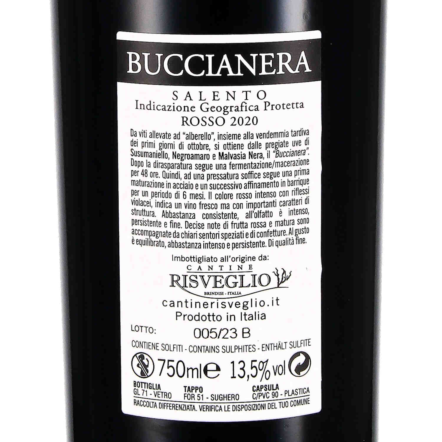 Salento Rosso Buccianera ,  Salento IGP 2020