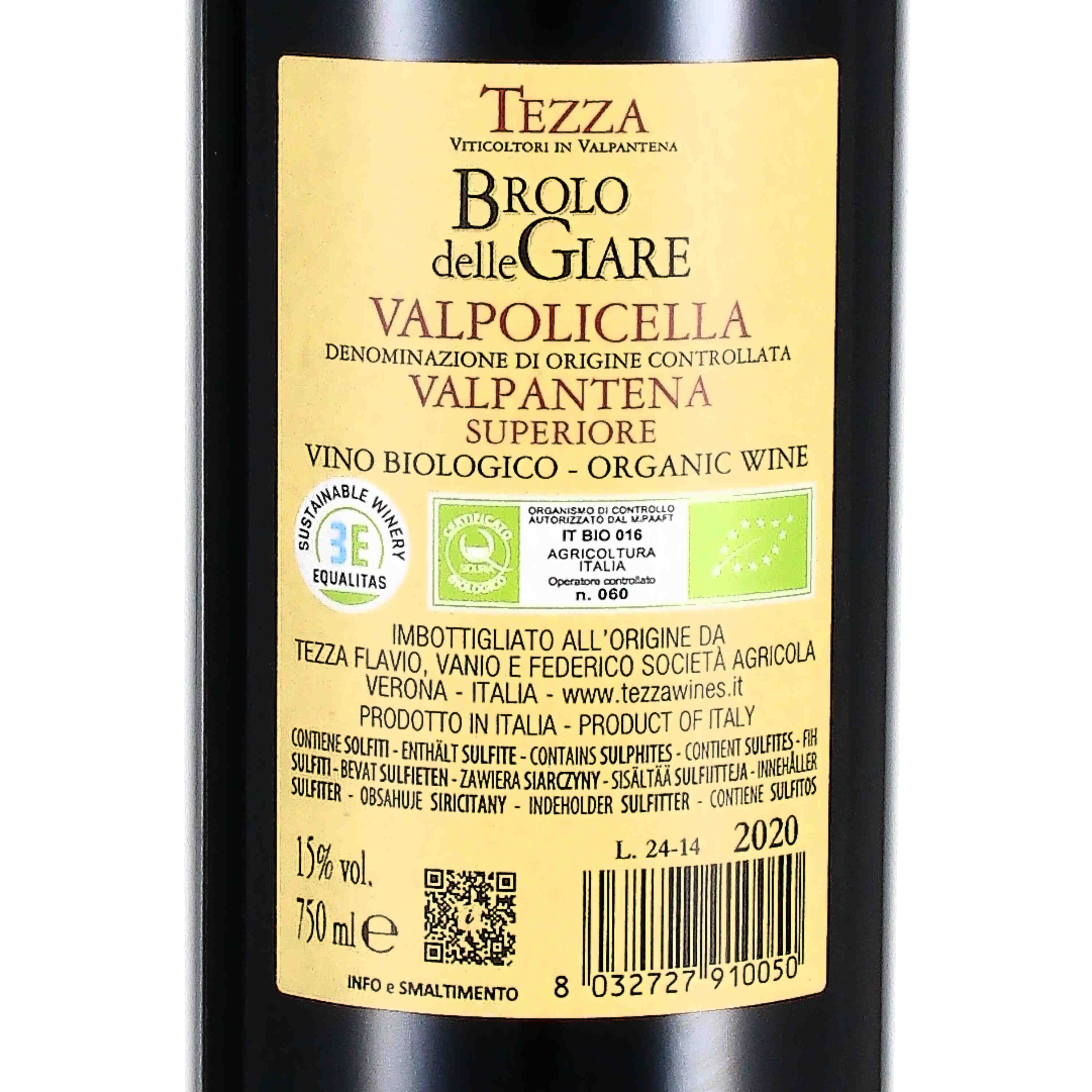 Tezza Valpolicella Valpantena Superiore Brolo delle Giare DOC (bio) 2020