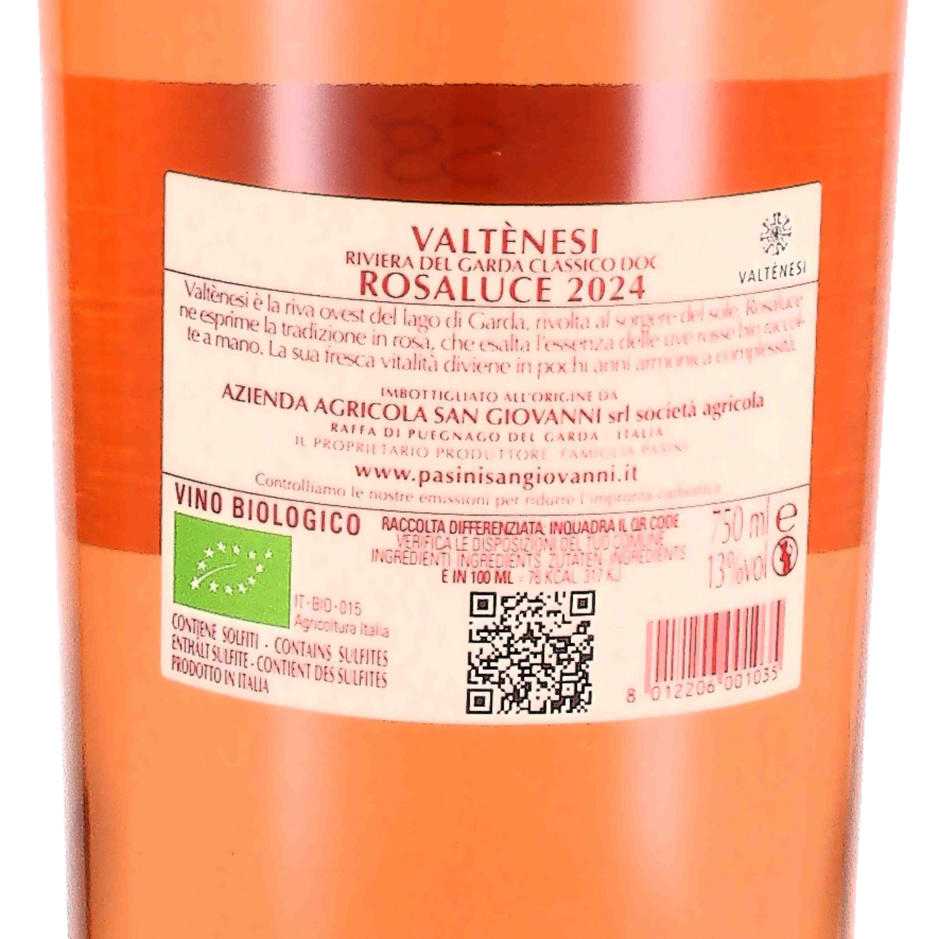 Chiaretto Riviera del Garda Classico DOC Valtènesi "Rosaluce" 2024 (bio)