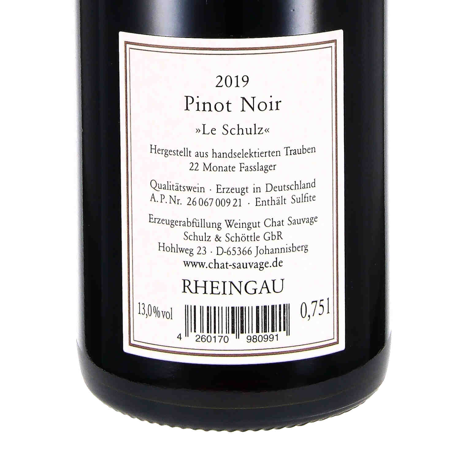 Pinot Noir "Le Schulz" 2019, Qw