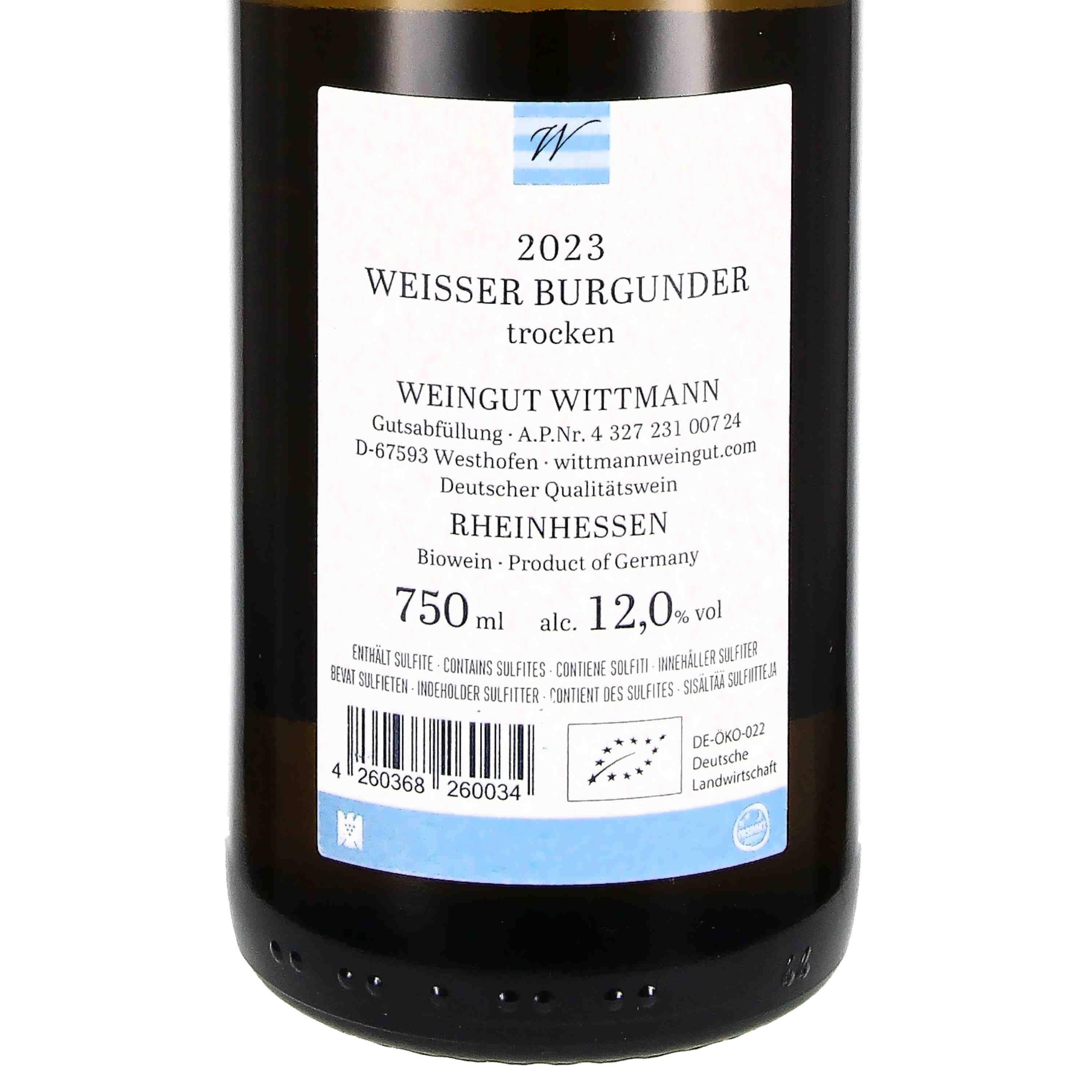 Wittmann Weisser Burgunder trocken VDP.Gutswein 2023, QbA (bio)