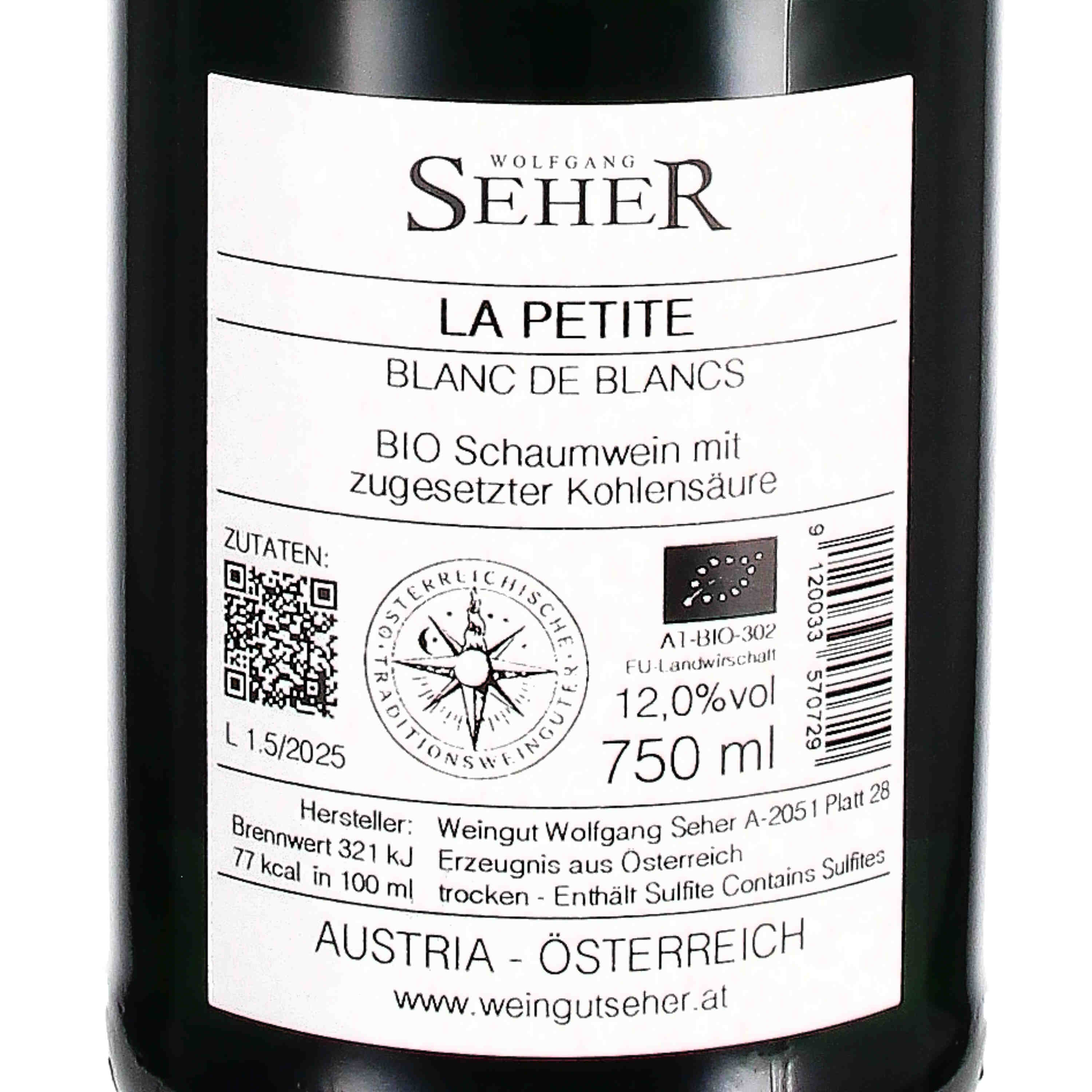 "La Petite" Blanc de Blancs Schaumwein (bio)