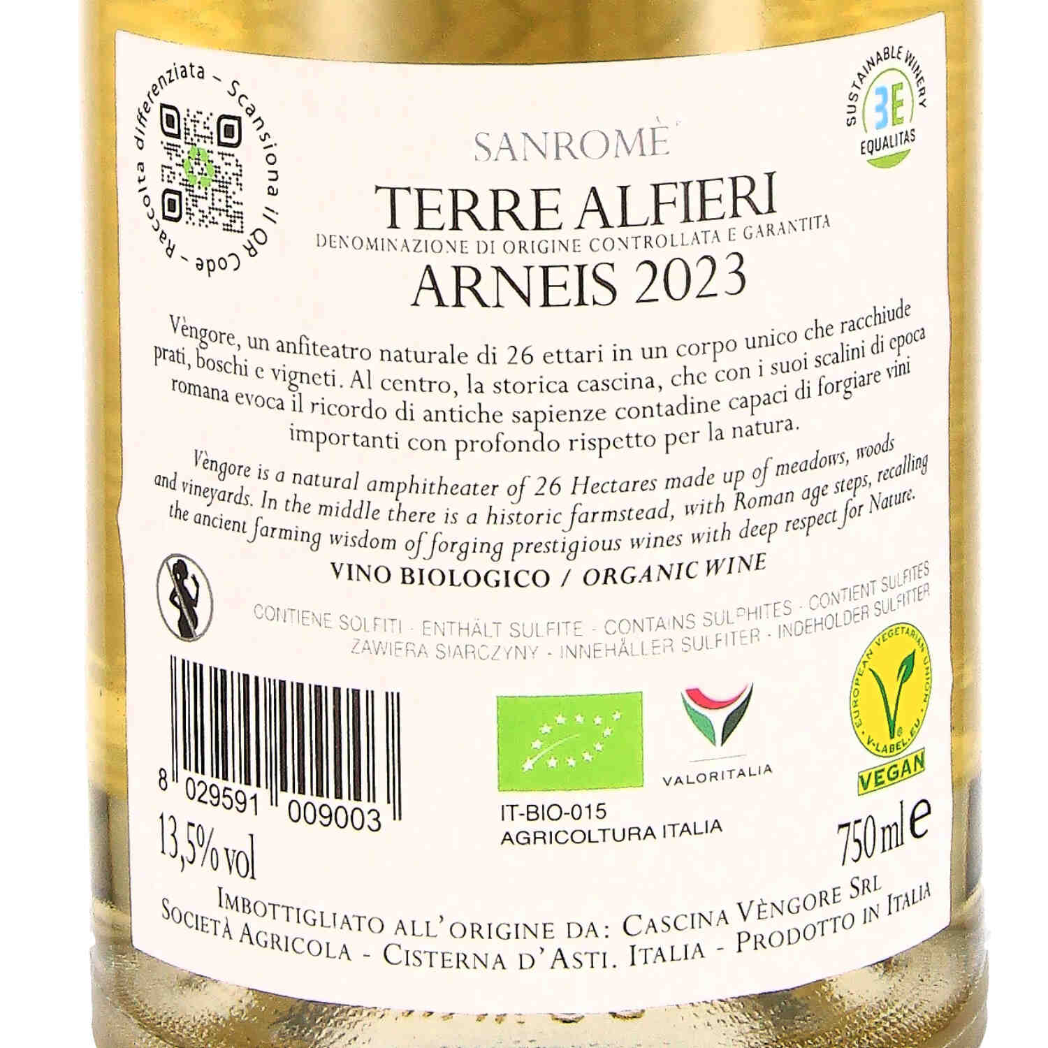 Sanromè Terre Alfieri Arneis DOCG 2023  (bio)