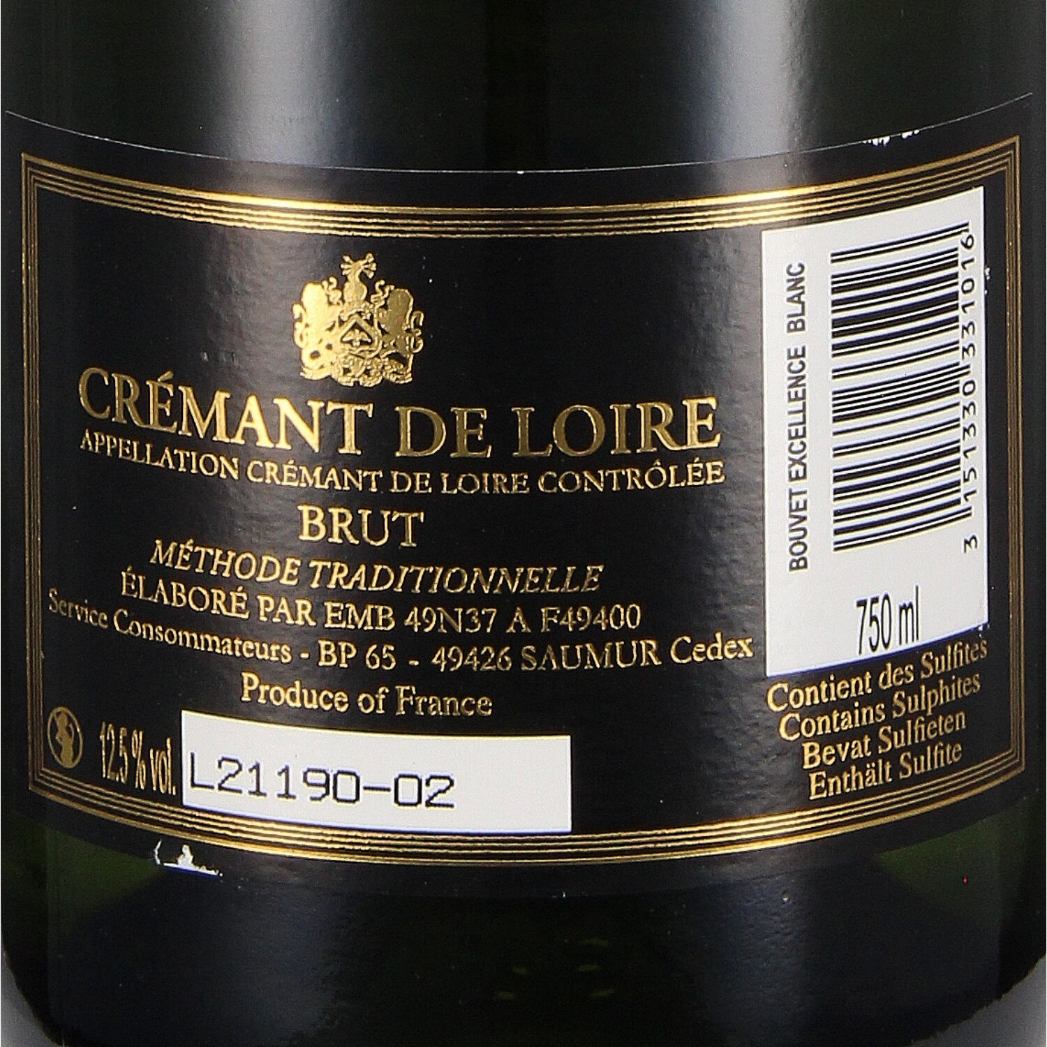 Cuvée Excellence brut Crémant de Loire  AOC