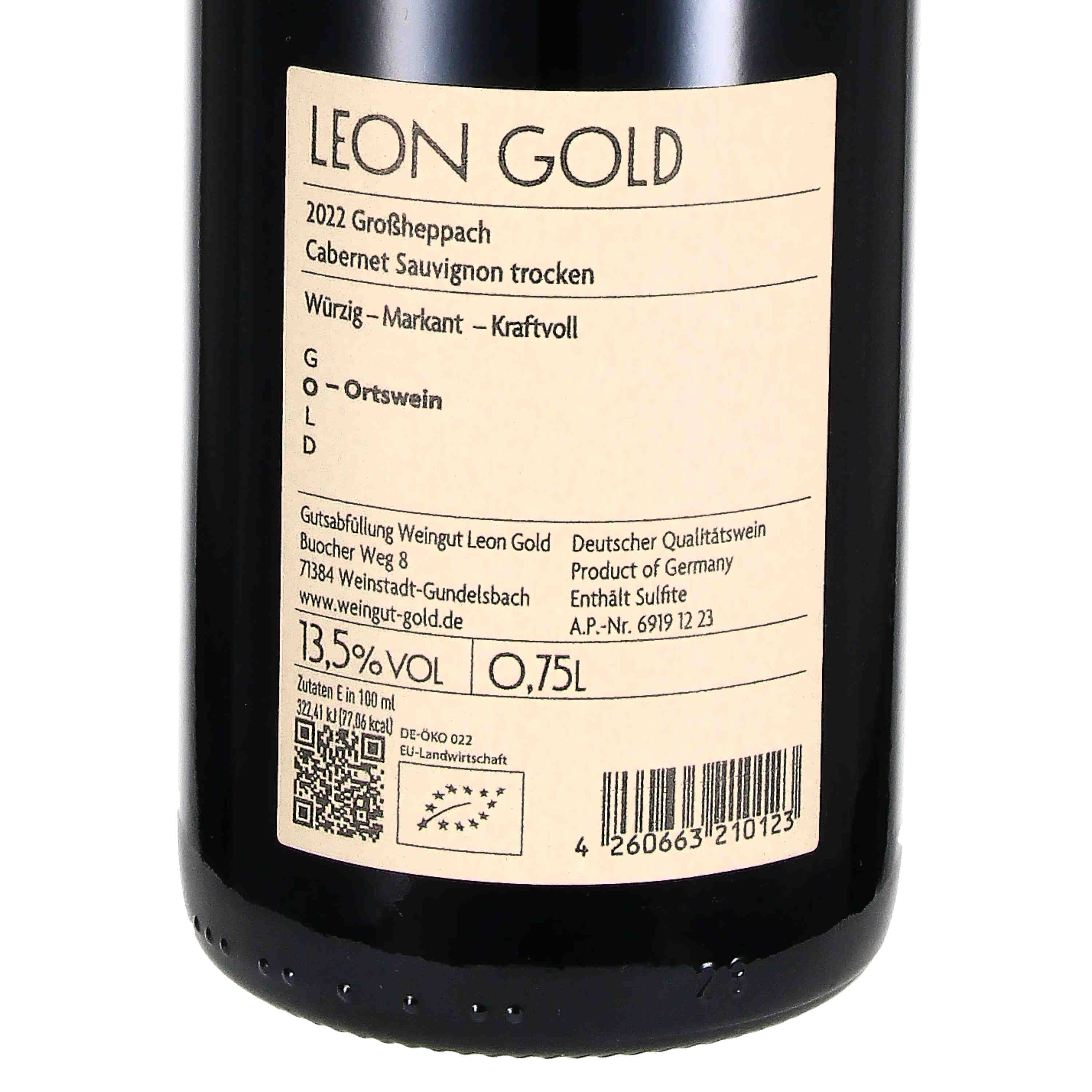 Cabernet Sauvignon Großheppbach 2022, Qw (bio)