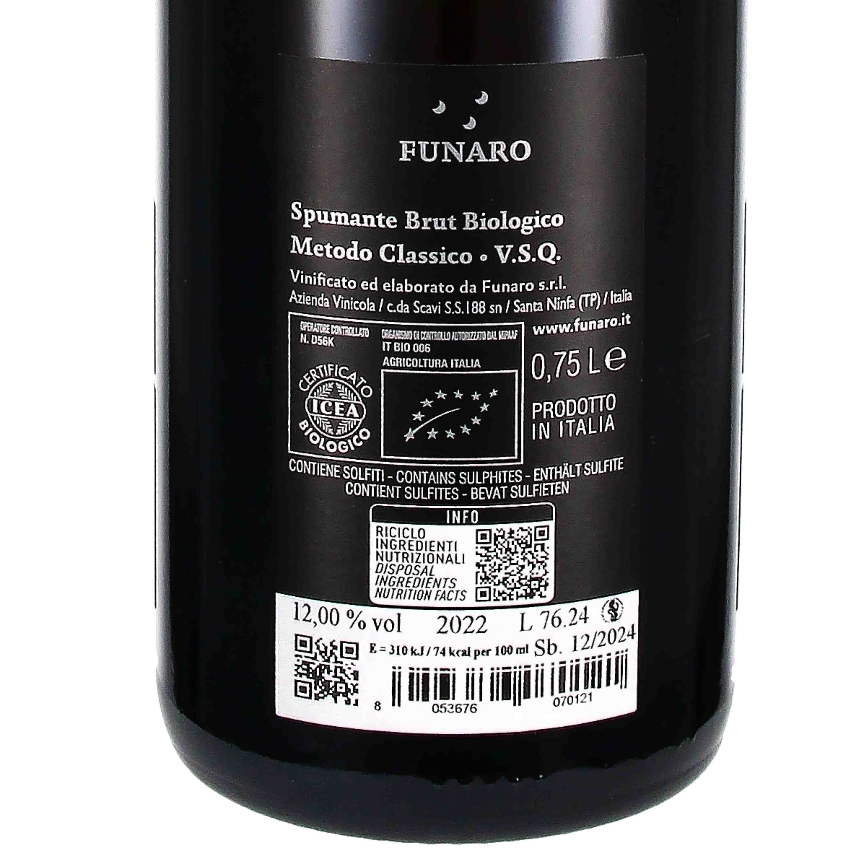 Spumante Brut Metodo Classico V.S.Q. 2022 (bio)