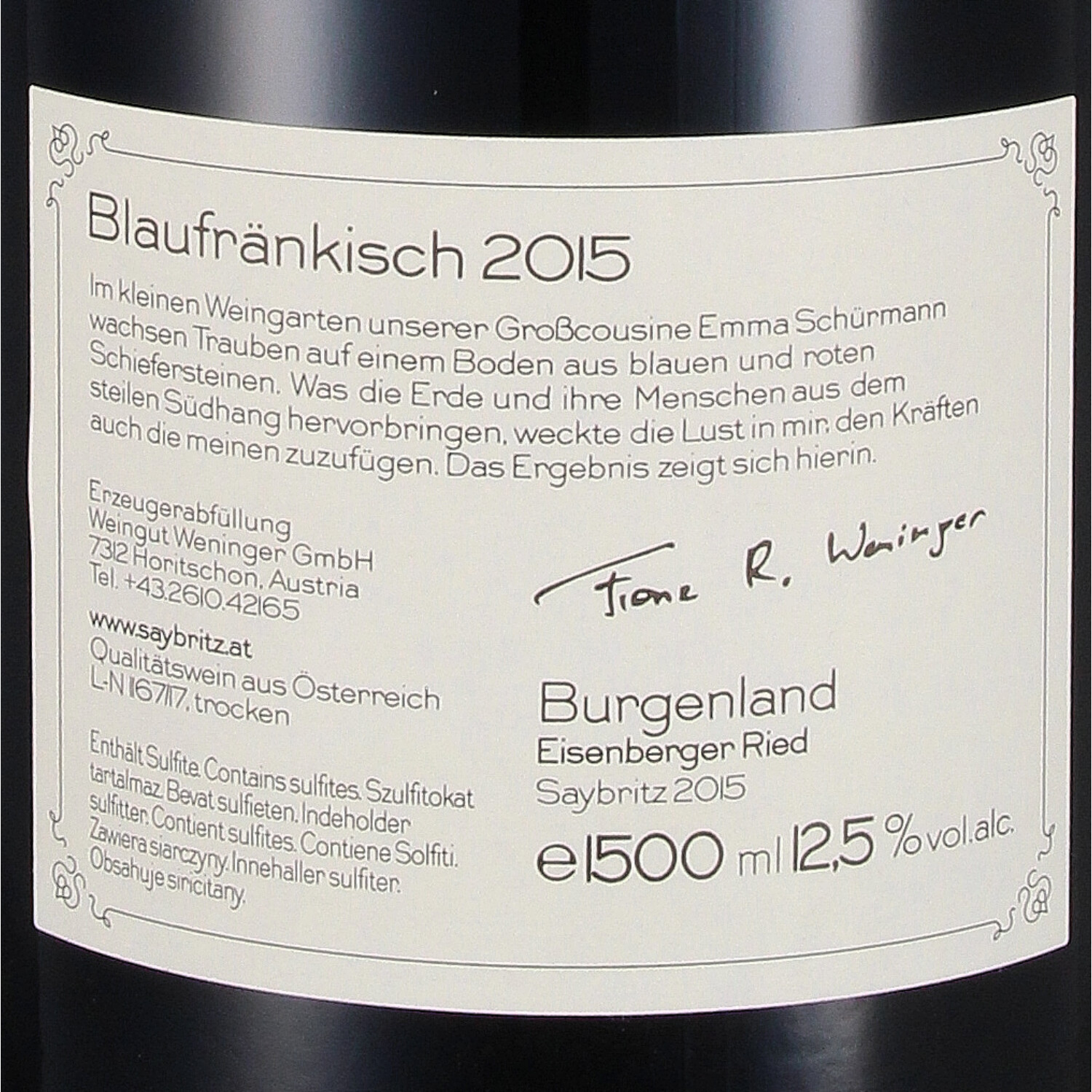 Blaufränkisch Saybritz 2015 Qw  - Magnum