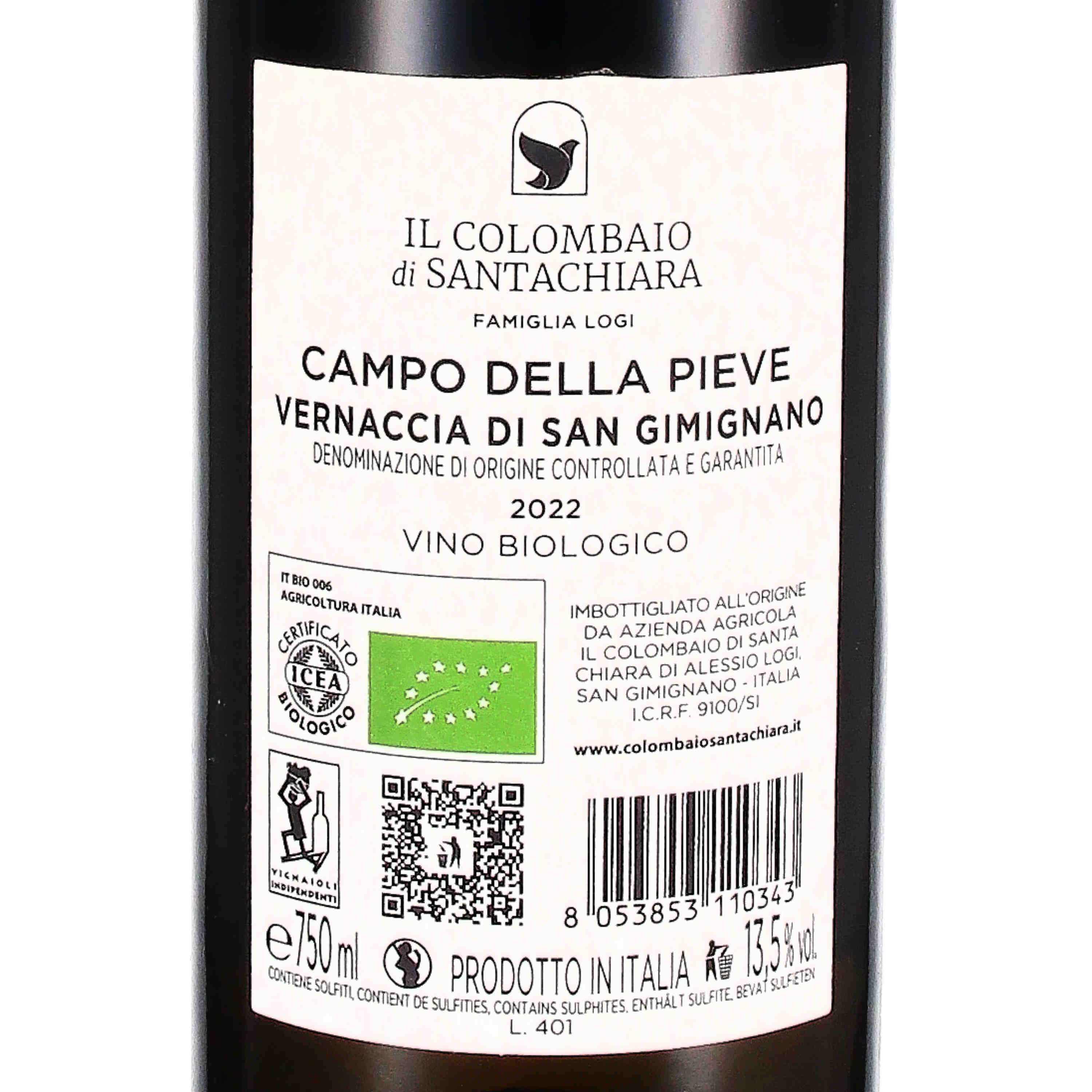 Vernaccia di San Gimignano "Campo della Pieve" DOCG 2022 (bio)
