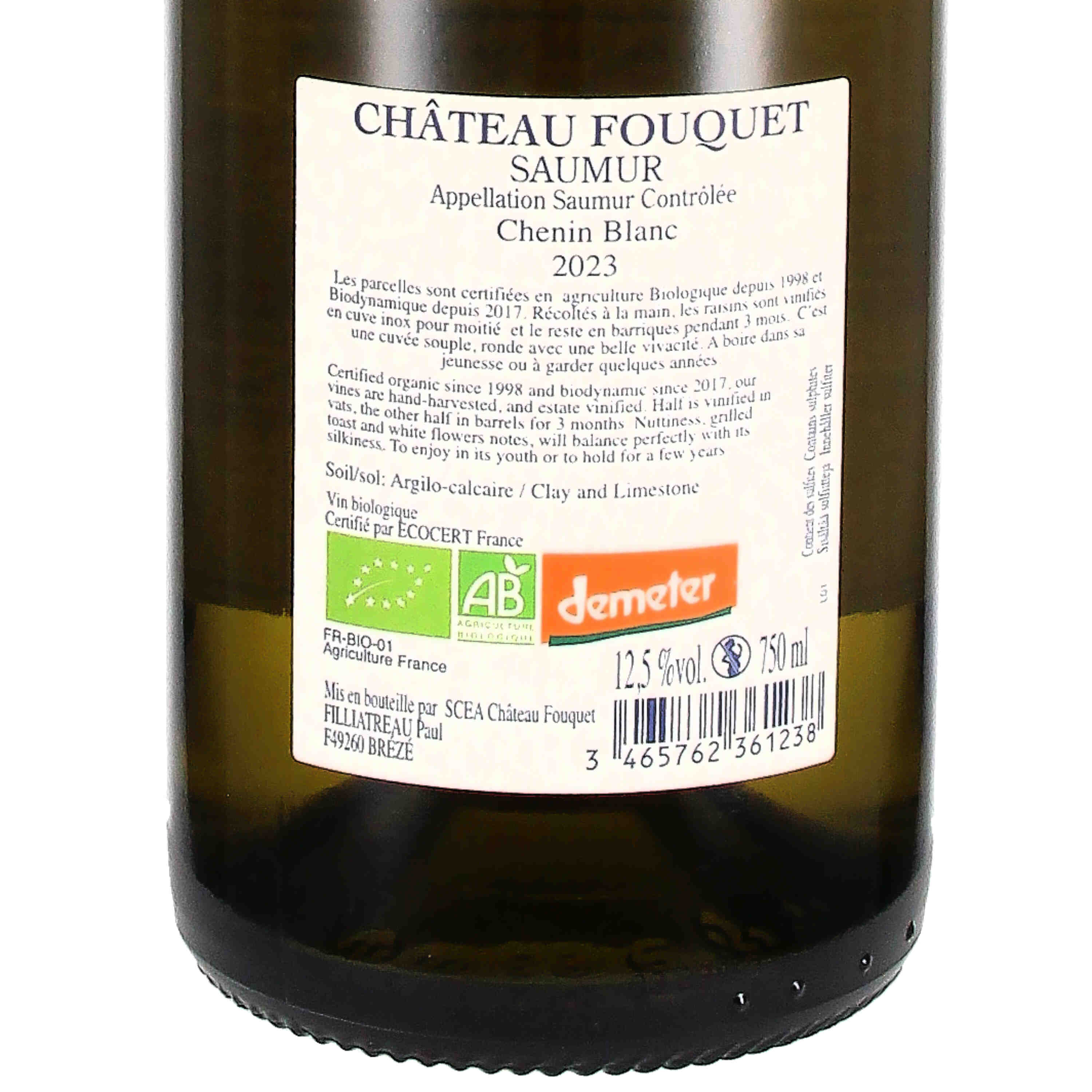 Château Fouquet Chenin Blanc Saumur AOC 2023 (bio)