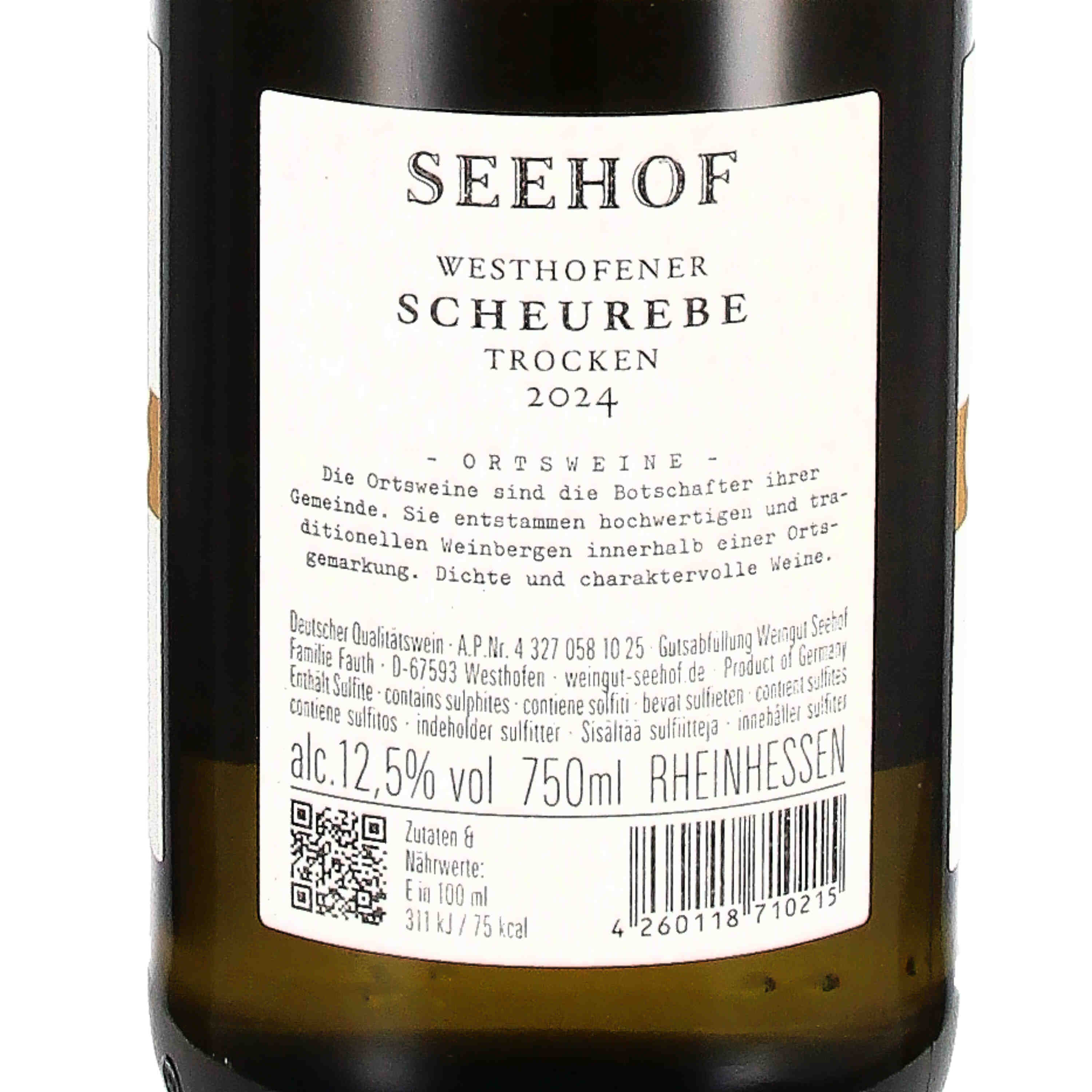 Scheurebe vom Kalkstein trocken 2024, Qw