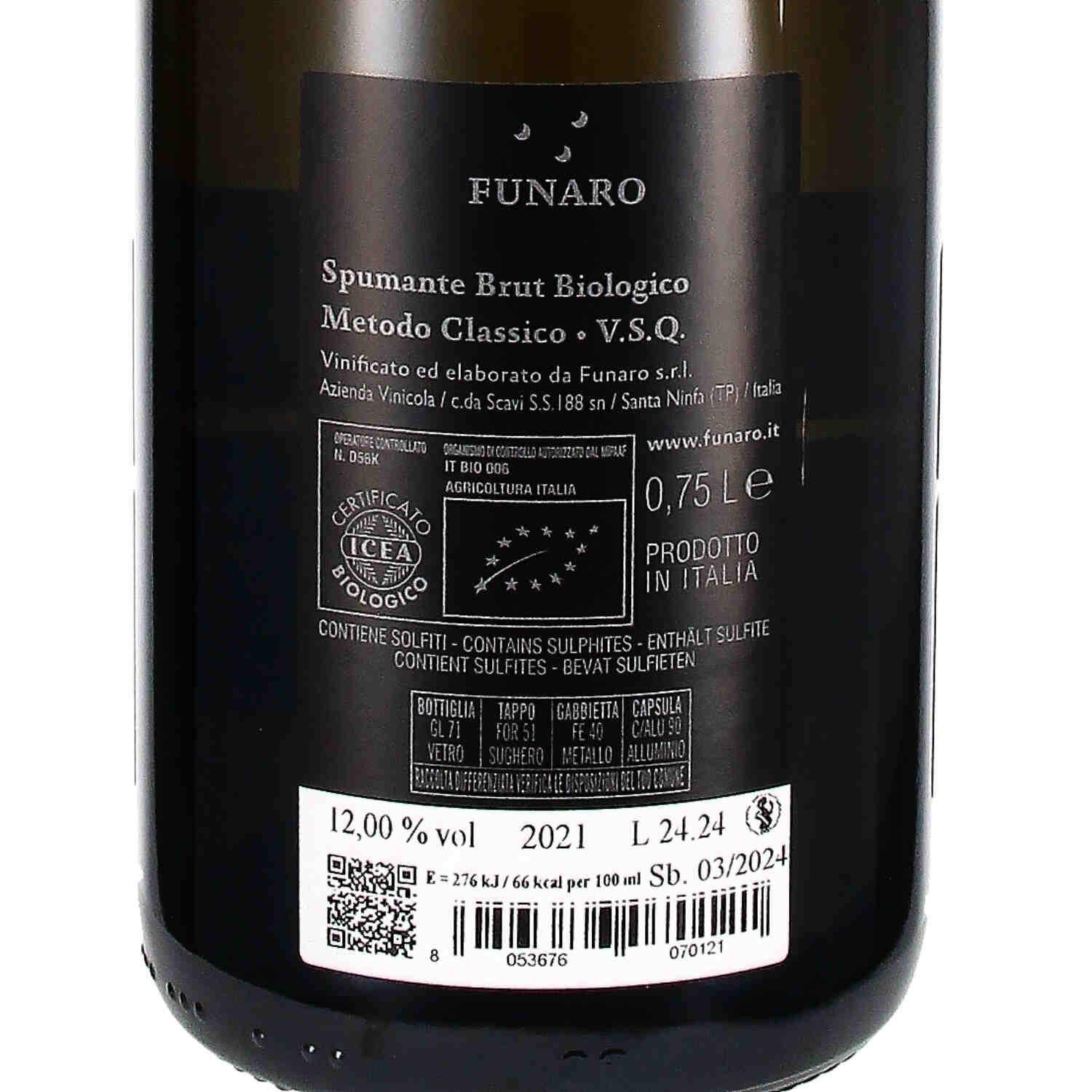 Spumante Brut Metodo Classico V.S.Q. 2021 (bio)